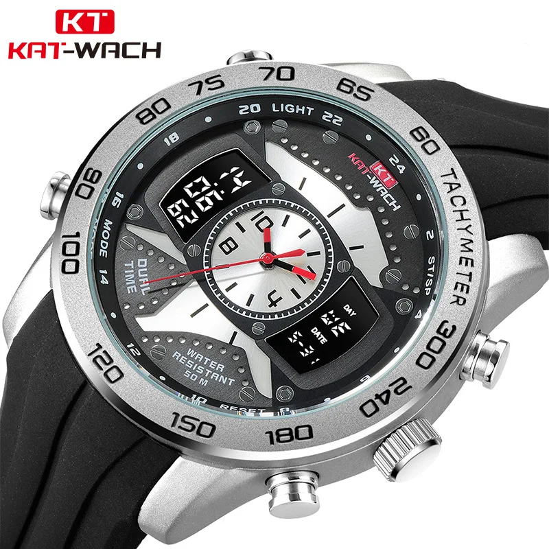 2022 KAT-Wach Watch Digital Men JPN Movement watches Quartz Male Chronograph Luxury Men Sports Wristwatch Relogio Masculino 