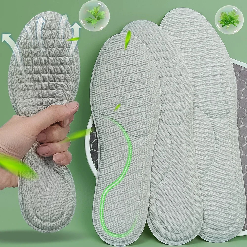 Plantillas ortopédicas de espuma con memoria para hombres y mujeres, plantilla de desodorización Nano antibacteriana, absorción de sudor para correr, 10 Uds._voghion.com