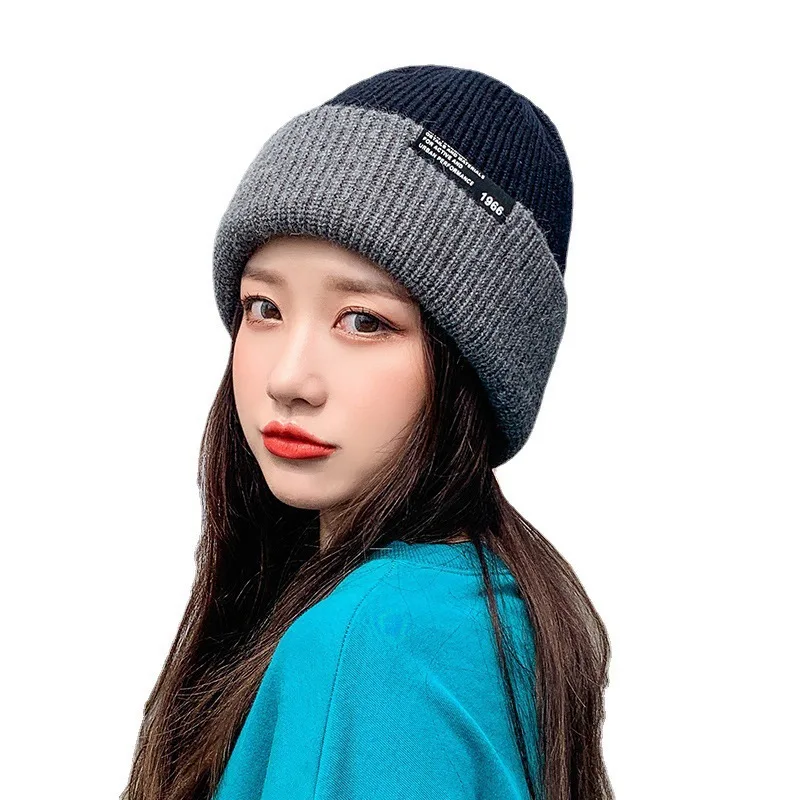 Winter Korean Hat Women's Knitted Hat Round Face Warm Hat Fashion Cute Woolen Hat
