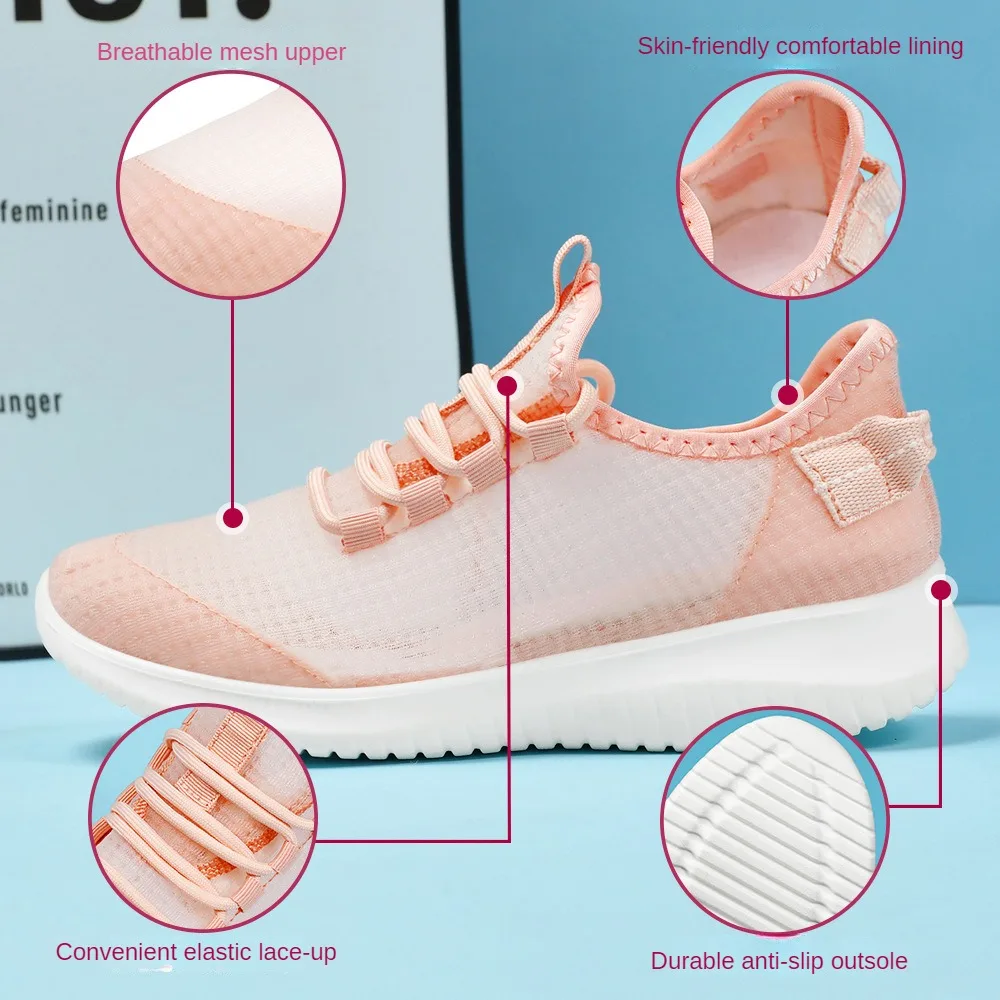 Women 2024 New Women's Shoes Instagram Versatile Casual Shoes Breathable, Lightweight, Comfortable Mesh Sports Shoes for Women