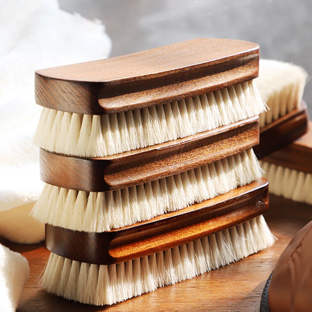 1 Piece Solid Wood Wool Shoe Brush, Polishing, Cleaning, Care Brush, Suitable For Leather Or Fabric Shoes, Cleaning Brush 5