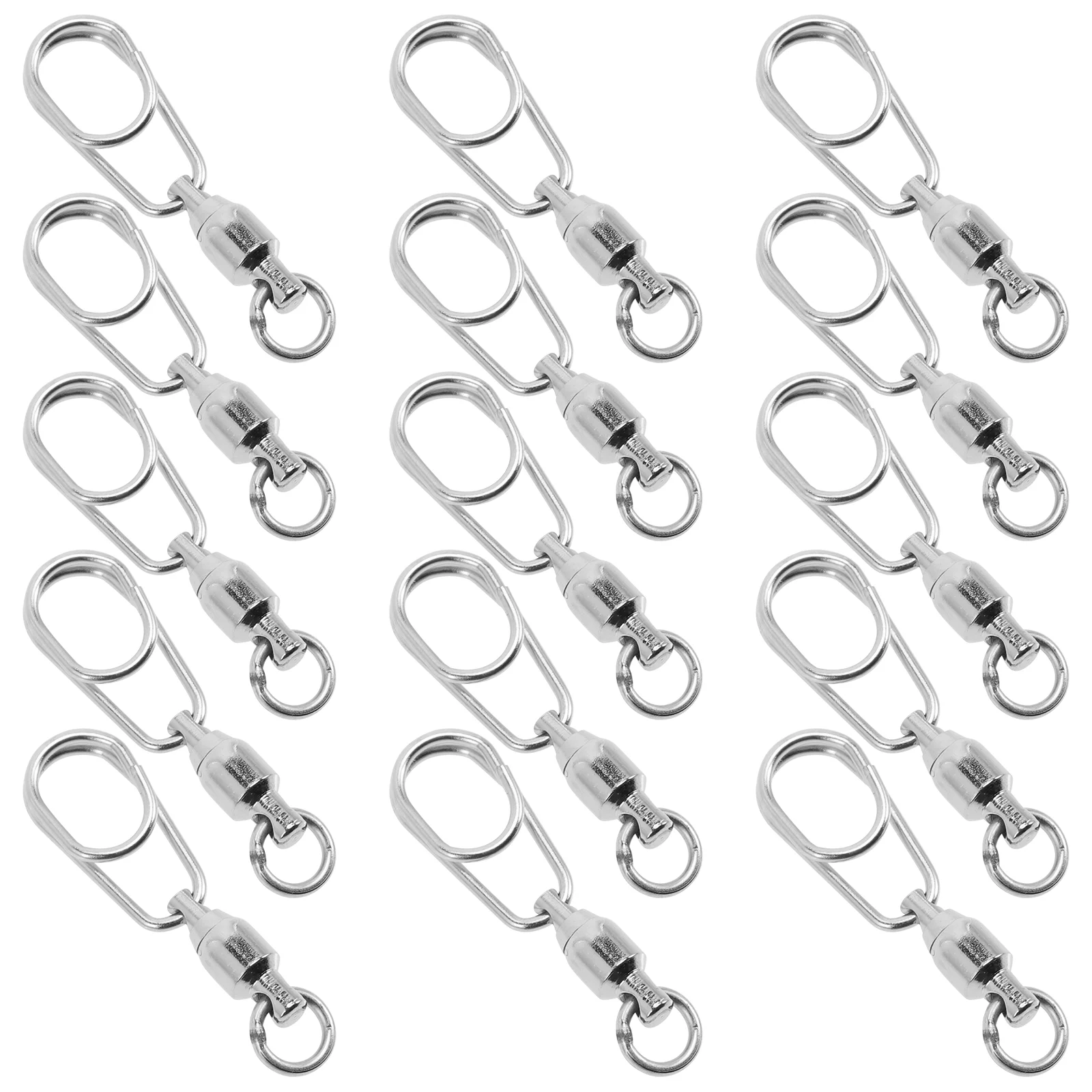 

30 Pcs Eight Figure Ring Connector Swivels Fishing Tackle Freshwater Stainless Steel