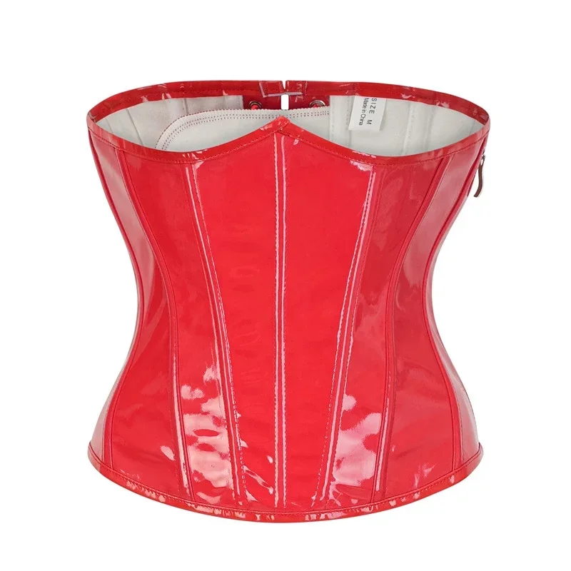 PVC Corset Top Women Gothic Underbust Bustier PU Leather Waist Cincher Corselet Steampunk Corset Lace up Zipper waist corset corset bustier top lace corset