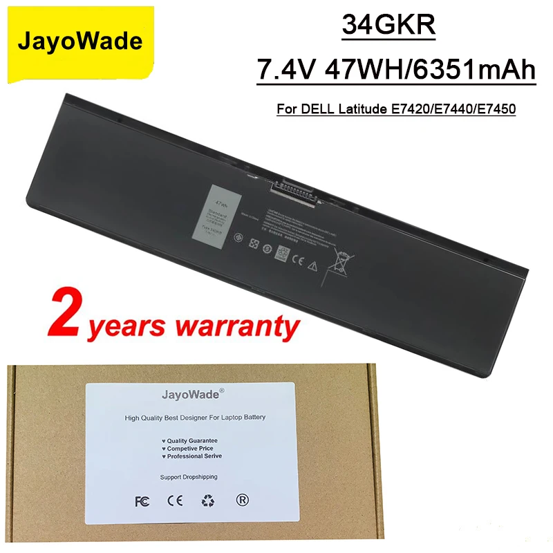 

Аккумулятор JayoWade34GKR для ноутбука DELL Latitude E7420 E7440 E7450 3rnfd V8XN3 G95J5 34GKR 0909H5 0G95J5 5K1GW 7,4 V 47WH