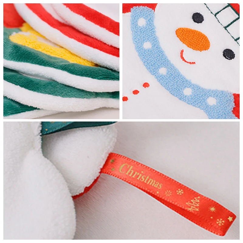 Hand Towel Christmas Hand Towel Hanging Hand Towels Absorbent Coral Velvet Towels Snowman Christmas Tree Towel For Bathroom Decor
