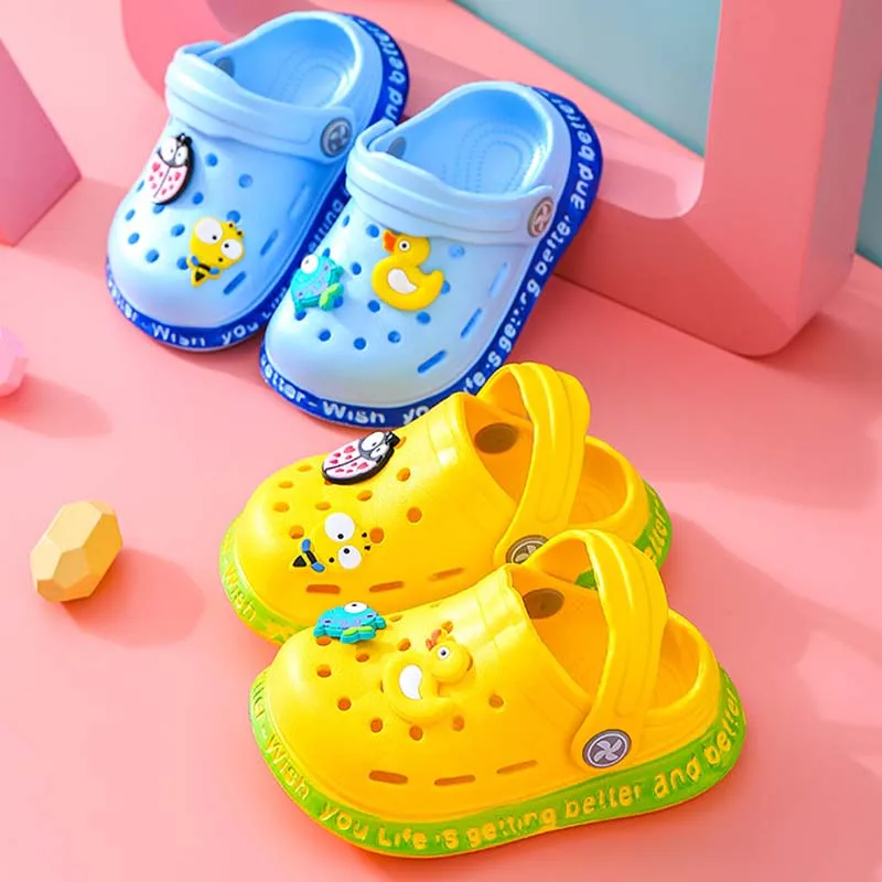 Kids Sandals Summer Cute Boy Girl Mules Cartoon Baby Rubber Soft Sole Beach Slippers Flat Children's Garden Shoes Toddler Crib