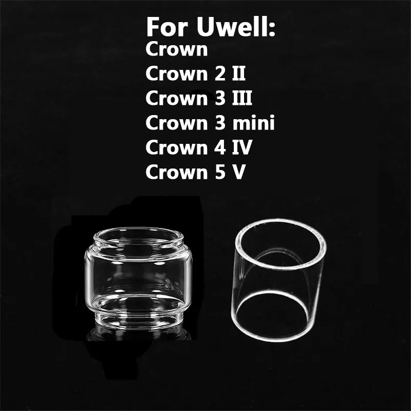 

Bubble Glass Tube for Uwell Crown 2 Crown 3 Crown 3 mini 4 5 V Replacement Mini Glass Tank 5PCS