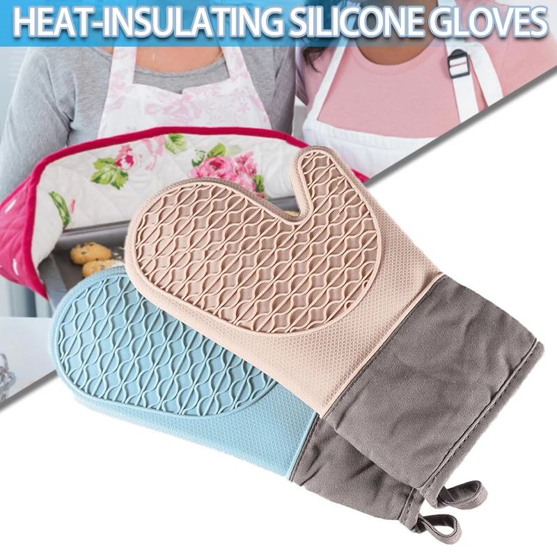 

1pc Silicone Oven Heat Resistant Gloves Durable Non-Slip Oven Gills Mitts Baking Glove Kitchen Tool Supplies