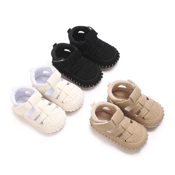 Sandali con punta in gomma morbida estiva da ragazzo 0-18 mesi Scarpe da passeggio leggere e traspiranti per neonati 1