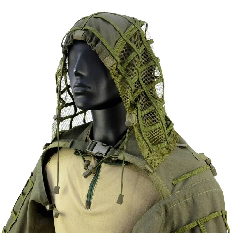 Tactical Ghillie Suit Sniper Airsoft Combat Ghillie Shawl Coat Clothes Outdoor Hunting Shooting Camouflage Hood Suit tactical suit ghillie suit