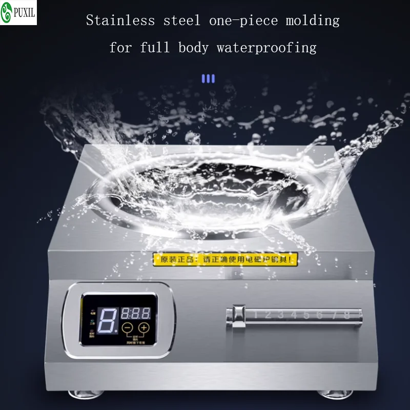 Commercial induction cooker 5000w high-power flat braised meat soup cooker 5kw stir-fry commercial induction cooker convenient 3