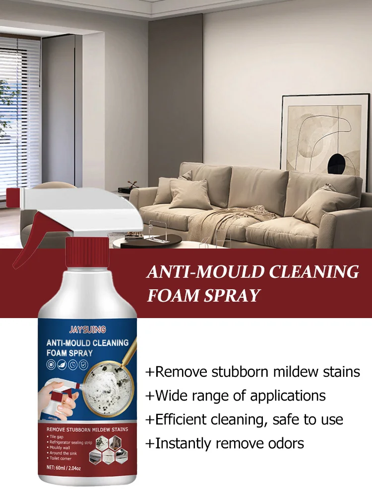 60ML Kitchen Anti Mold Foam Spray Cleaner Remover Degreaser Cleaning Washing Machine Spray Toilet Moldy Remover Wall Joint T6Z5 cleaning spray bathroom cleaner mold remover gel hard surface cleaner