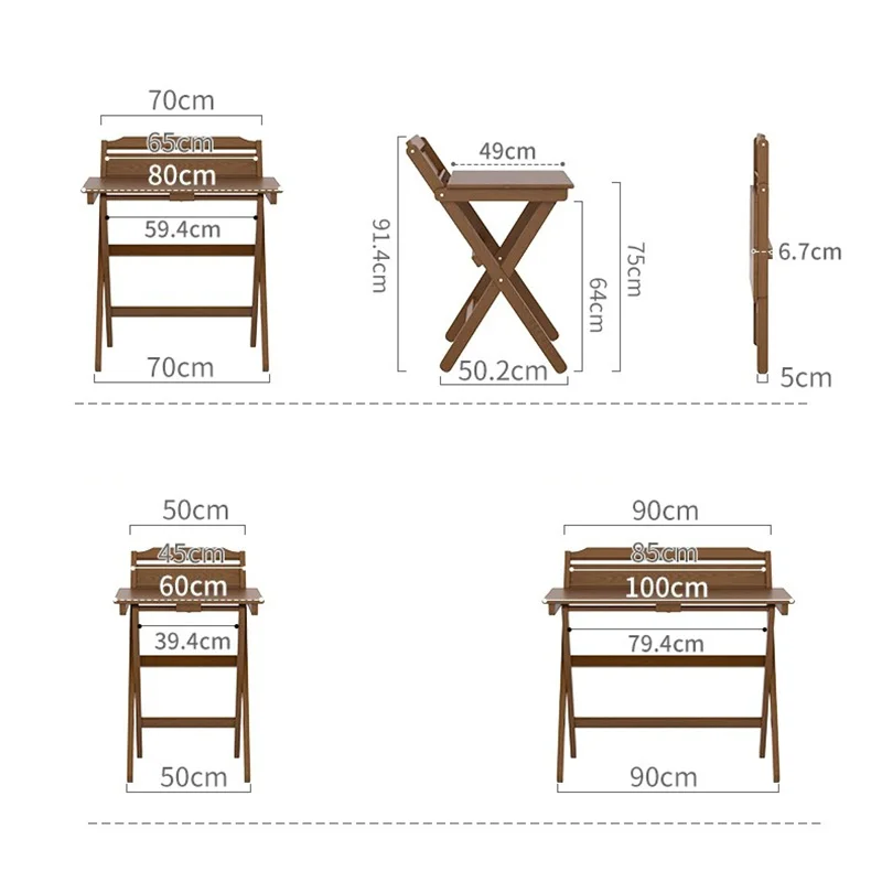 Foldable Small Desk Bedside Computer Desk Simple Household Small Solid Wood Dining Table Bedroom Folding