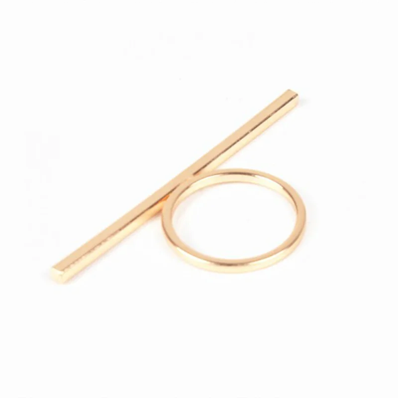 Finger Ring Jewelry Accessories One Word Ring Metal Long Bar Rings Punk Exaggerated Knuckle Joint Rings For Women Finger Accessories Jewelry Gift