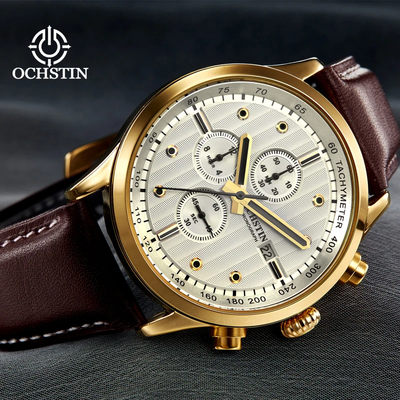OCHSTIN New 2024 Augustine Avengers Collection Personalized Trend 6-pin Multi functional Quartz Movement Men's Quartz Watch