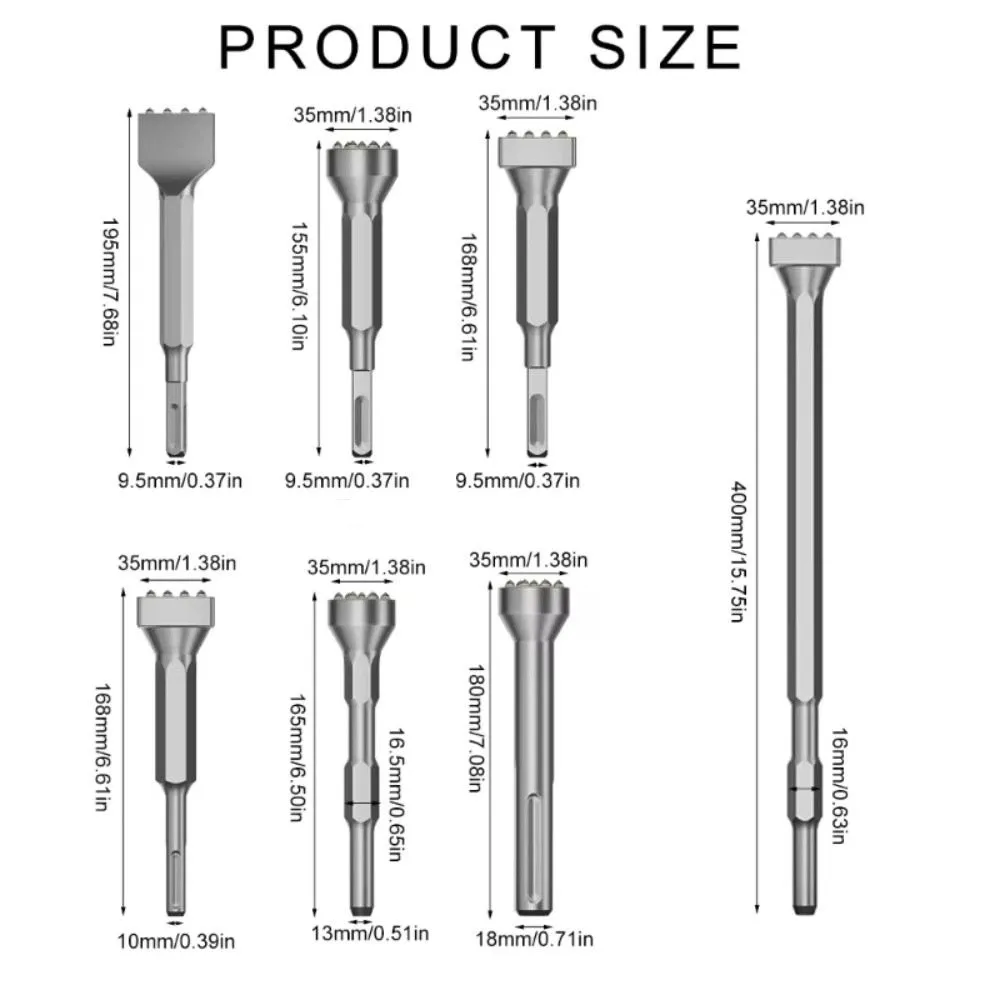 Alloy Head Bushing Bit Round Square HexagonTips Multifunctional Breaker Bushing Hammer Head Surface Roughening