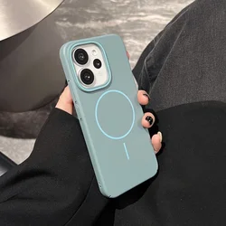 Solid Color Shockproof Matte Phone Case with Magnetic Wireless Charging Compatibility for OPPO Reno14 (BTL)