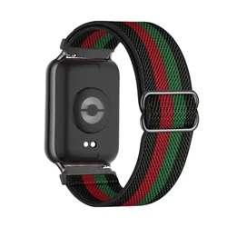 Sports Elastic Nylon Strap Bracelet - Universal Replacement Wristband Accessory for Mi Band 9 Pro (BRGrB Black)