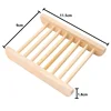 WBBOOMING 1pcs/6pcs Natural Wooden Bamboo Soap Dish Tray Rack Plate Box Holder Soap Storage Organizer Bathroom Drain Shelves 6