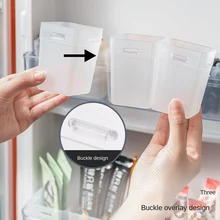  2 PCS Refrigerator Side Door Storage Box Refrigerated Box Seasoning Segmented Organizer Compartmented Storage Boxes & Bins 