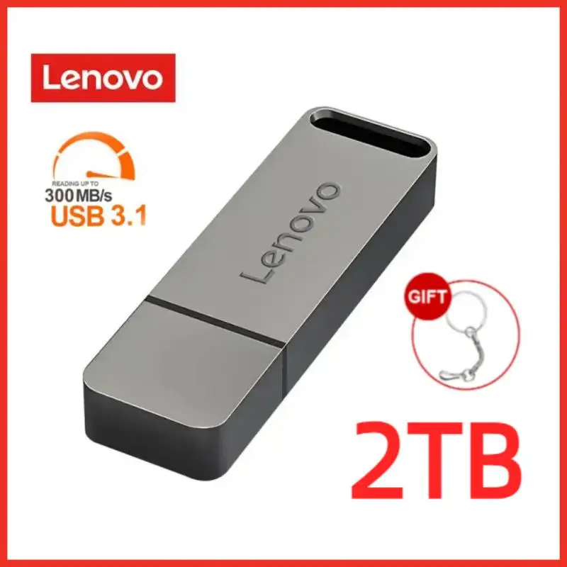 Lenovo 2Tb Usb Flash Drives Mini Metal Real Capacity Memory Stick Usb 3.0 Pen Drive Regalo Aziendale Creativo Silver Storage U Disk