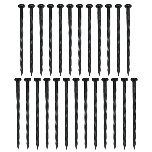 25 db Rögzíti A Teraszos Kerti Horgony Téteket Fekete Univerzális Burkolat Fű Táj Őrölt Köröm Műanyag Pázsit Sátra Spirál - Image 2