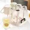 Plastic Cup Drying Rack Upside-Down Large Capacity Glass Cup Storage Rack with Handle Detachable Glass Cup Drainer Holder 5