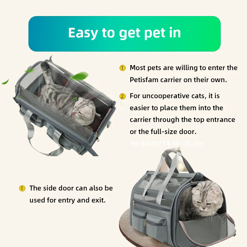 Breathable Cat Carrier Bag Large Space Travel Bag for Cat Pet transporter and Conveyor Pet Moving Handbag Foldable Waterproof