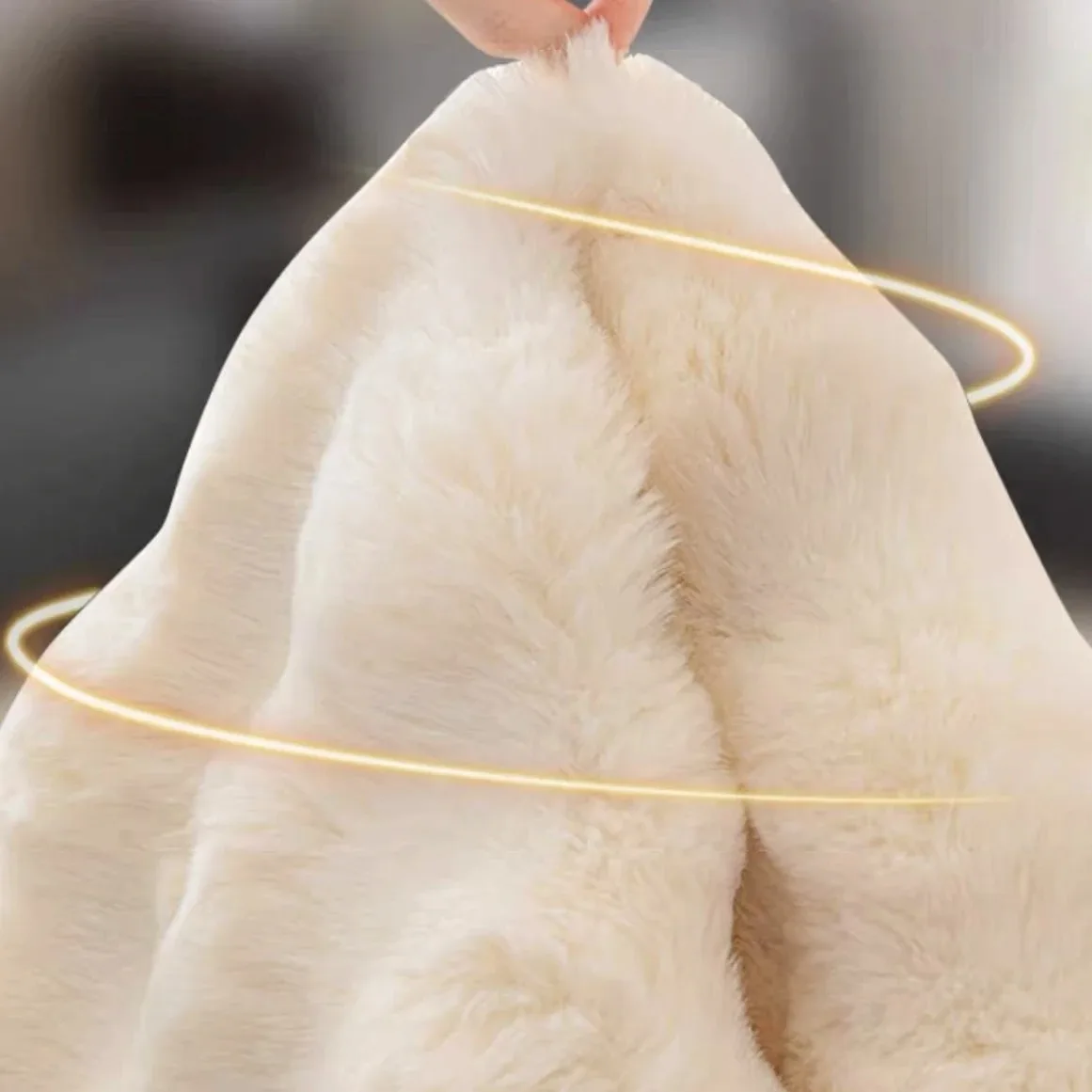 Thicken Imitation Rabbit Fur Plush Sofa Slipcover Non-slip Soft Sofa Towel Couch Cushion Cover for Living Room Modern Home Decor 2