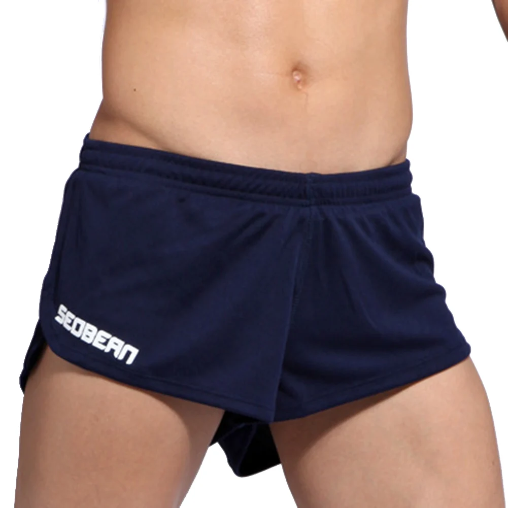 Summer Men Boxer Loose Solid Color Comfortable Briefs Elasticity Waist Underpants Casual Swim Sport Underwear Breath Homewear