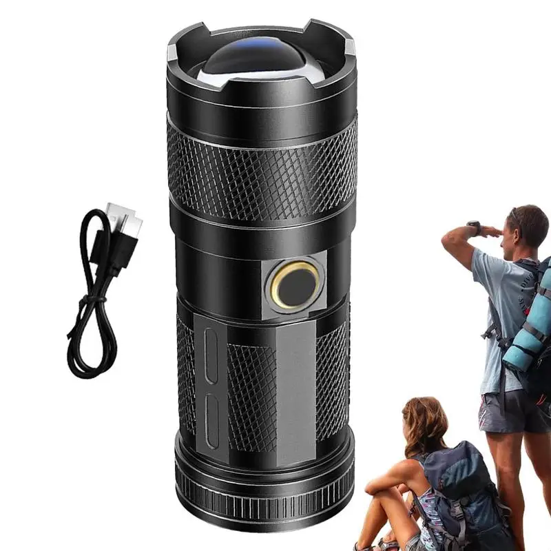 

Rechargeable LED Flashlights Three-Eyed Design Bright Flashlight Water Resistant Compact Drop Resistant Small Flashlight With