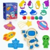 Yeahbo Playdough Sets Toys for Kids 2 3 4 5 Years, Play Dough Tools Plasticine for Children, Playdough Accessories 8 Space Mold 1