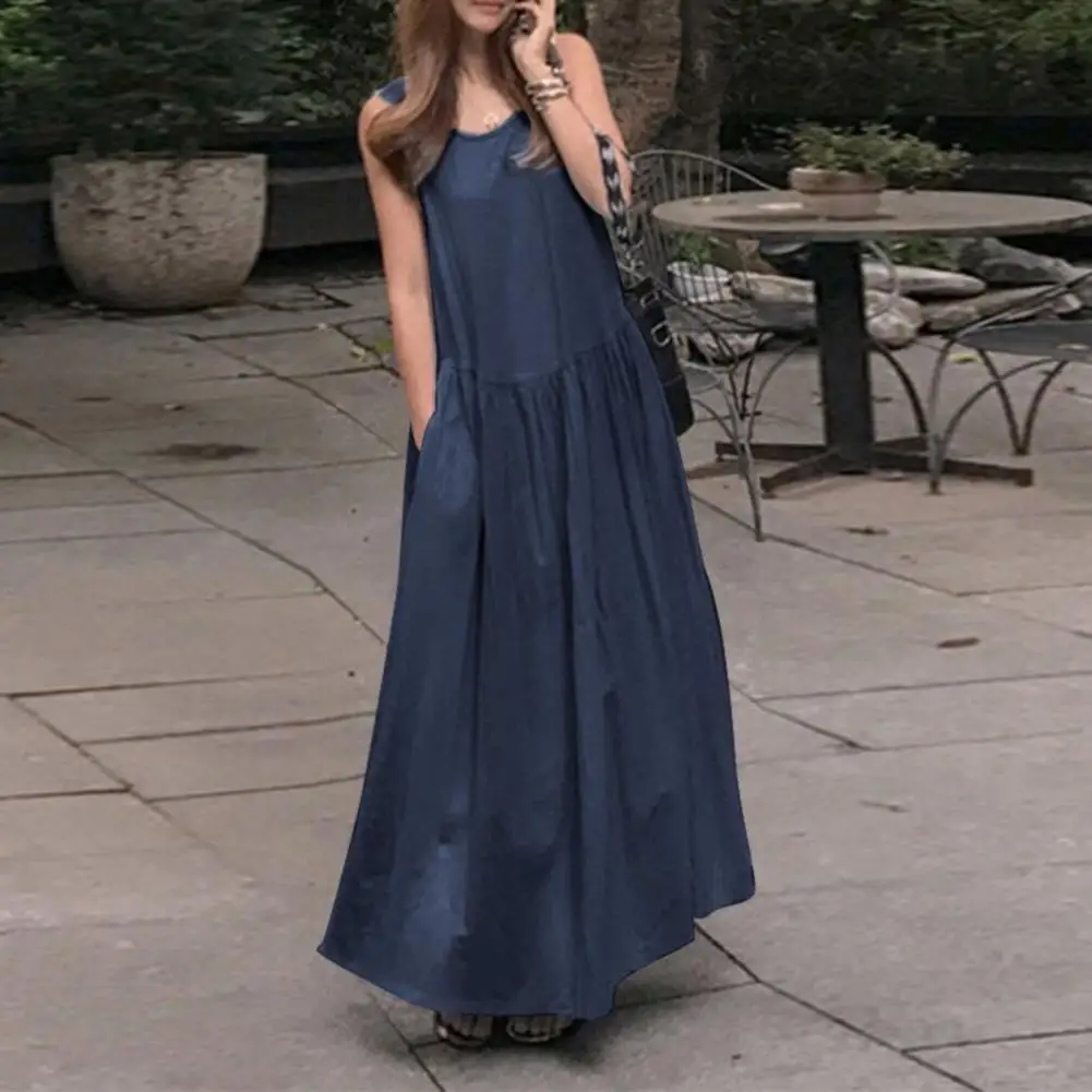 

Material: This dress is made of cotton, the comfortable soft and lightweight fabric makes this maxi dress so comfortable that yo