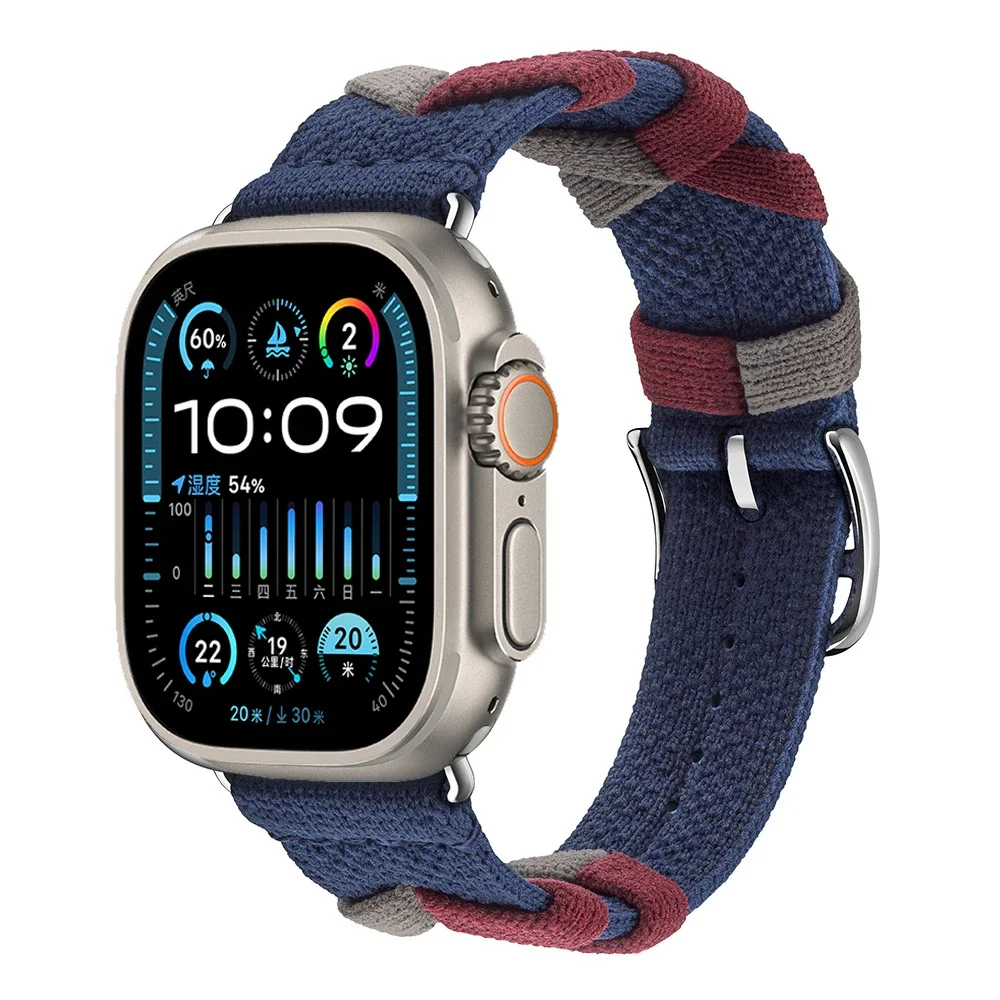 Nylon Strap For Apple Watch Ultra 2 49mm 9 45mm 41mm Colored rope Straps Bracelet iWatch 8 7 6 5 4 3 SE 44mm 42mm 38mm 40mm Belt