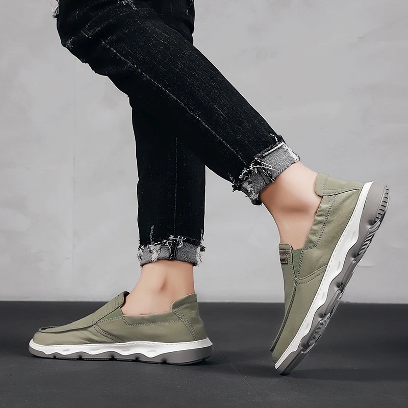 Hot Men's Canvas Shoes Flat Shoes Ice Men's Casual Shoes Fashion Spring and Autumn Soft Men's Travel Walking Shoes Size 39-44