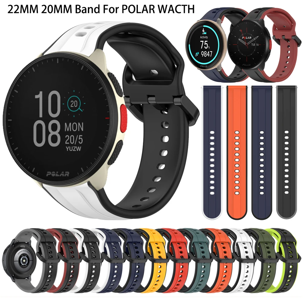 

Силиконовый ремешок для POLAR Vantage M M2 Wacth, ремешок для POLAR Grit X Pro Titan/Pacer/Ignite 3 2/Unite, универсальный браслет 20 мм 22 мм