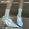 Pointed Toe High Heeled Sneakers for Women Novelty Designer Style Comfortable High Heels Mesh Fashion Strange Heel Sporty Heels 3