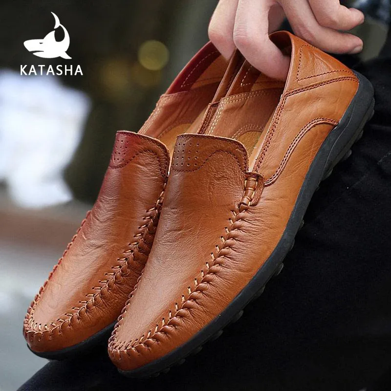 Men's Driving Shoes Fashion Leather Slip-On Leisure Size 39-44