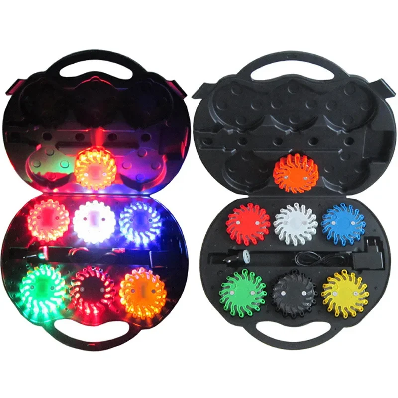 6ps kit rechargeable warning light flashing traffic barrier safety car truck LED SAFETY LIGHT