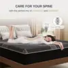 High-Quality Cooling Double Mattress with 10 Inch Charcoal Gel Memory Foam in a Box, Fiberglass Free Mattress Topper 4
