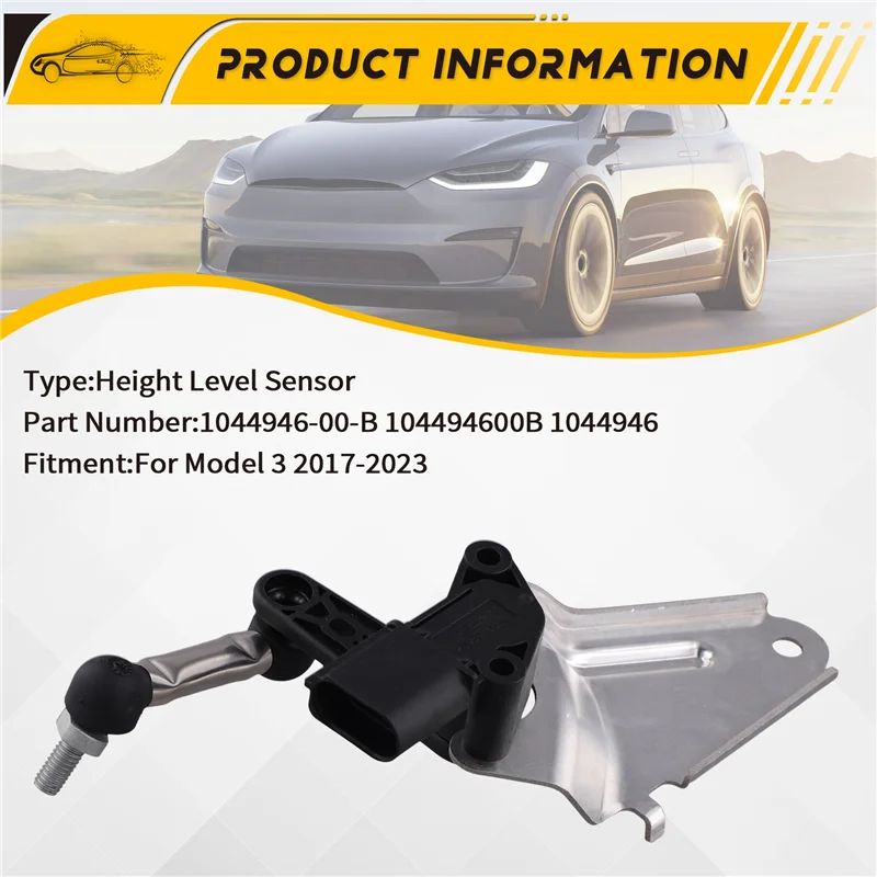 NEW-For Tesla Model 3 2017-2023 교체 용 자동차 앞 우측 높이 레벨 센서 1044946-00-B 104494600B 1044946 자동차 부품