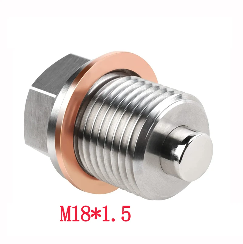 M14 x 1.5 M12 M16 M18 M20 M24 Magnetic stainless steel Oil Drain Plug Sump Drain Nut Bolt with 1 Copper Gasket oil drain plug gasket,oil drain plug seal washer