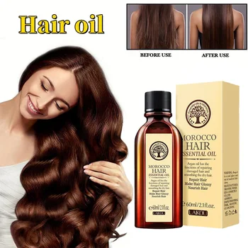 Laikou Argan Hair Oil Essential Oil Natural Anti-hair Loss Prevent Hair Dry Soft Nourishing Frizz Damaged Repair Care 60ml 1
