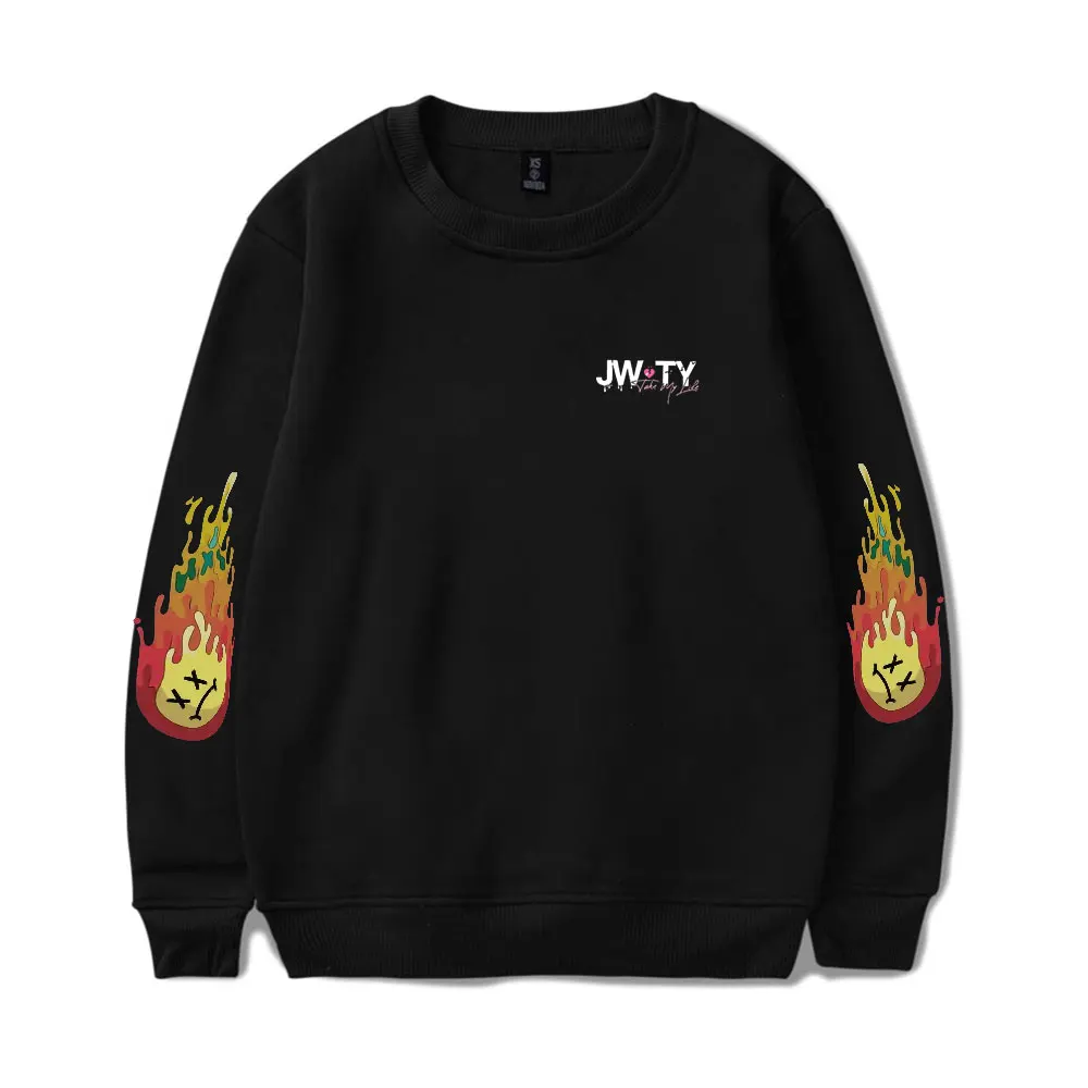 

Jay Wheeler Crew Neck Hoodie Letter Pattern Printed Harajuku Unisex O-Neck Hoodie