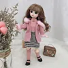 30cm Bjd Doll 12 Moveable Joints 1/6 Girl's Dress 3D Brown Eyes Toy with Clothes Shoes Kids Toys for Girl Children Gift 4