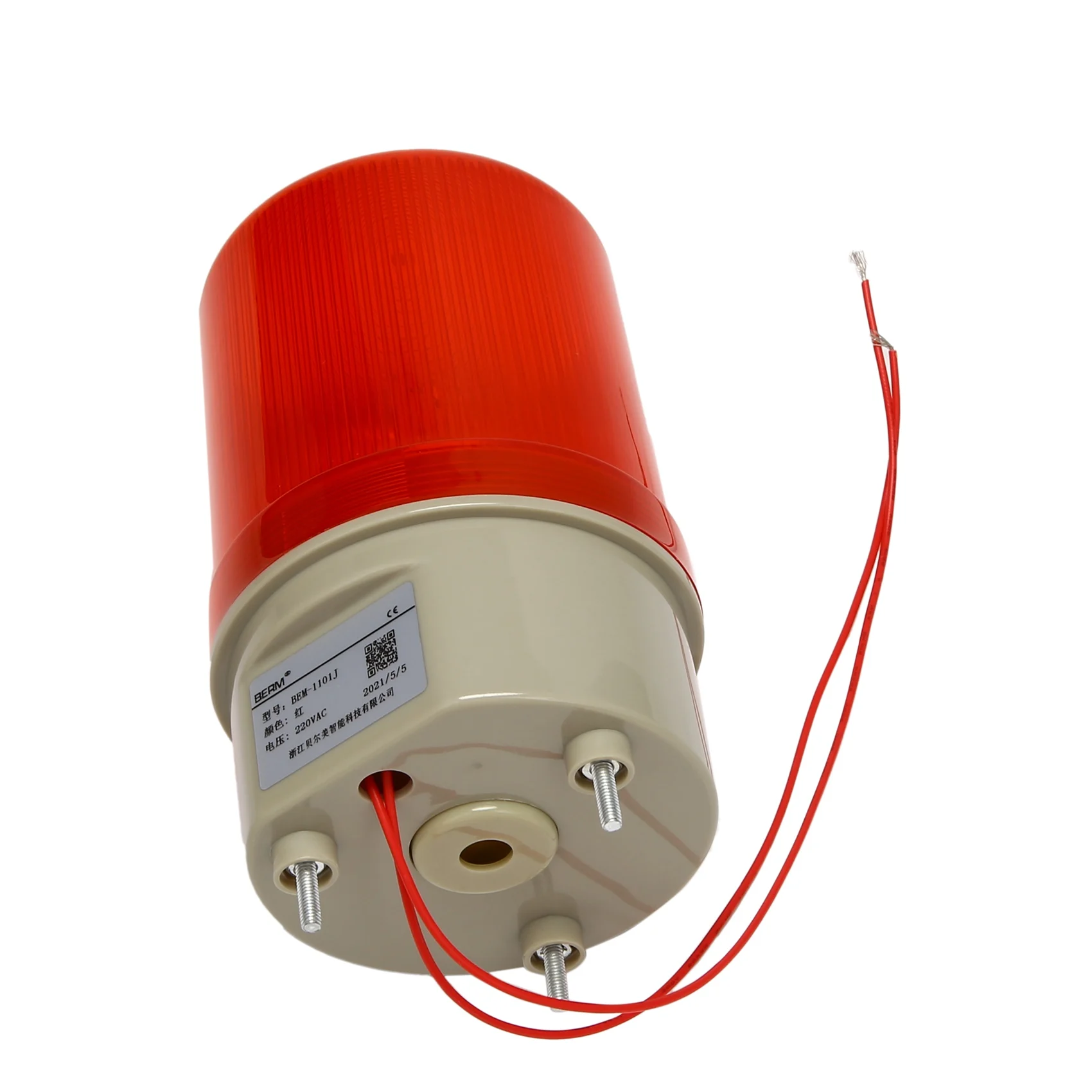 B27B 산업용 깜박임 소리 경보등, BEM-1101J 220V 빨간색 LED 경고등 음향 광학 경보 시스템 회전등 비상