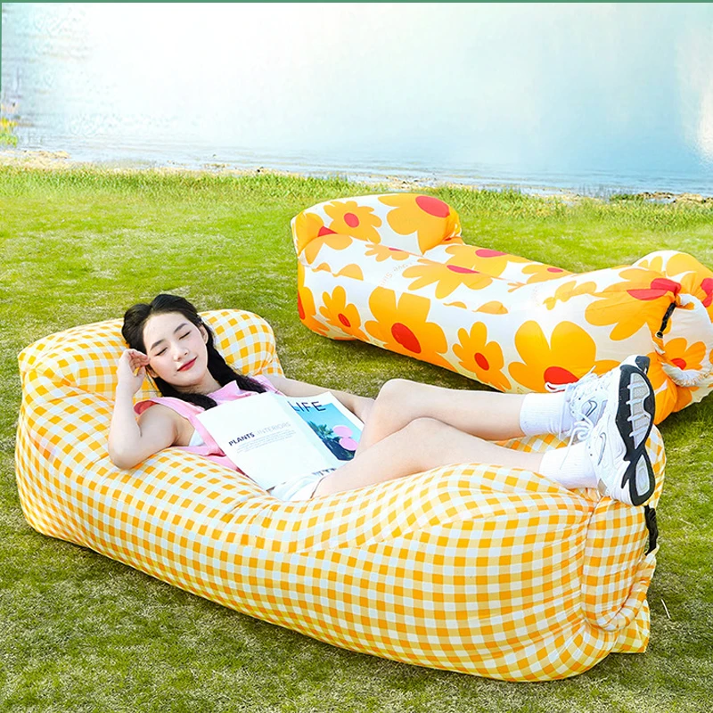 Portable Fast Inflatable Sofa Beach Sleeping Bag Camping Air