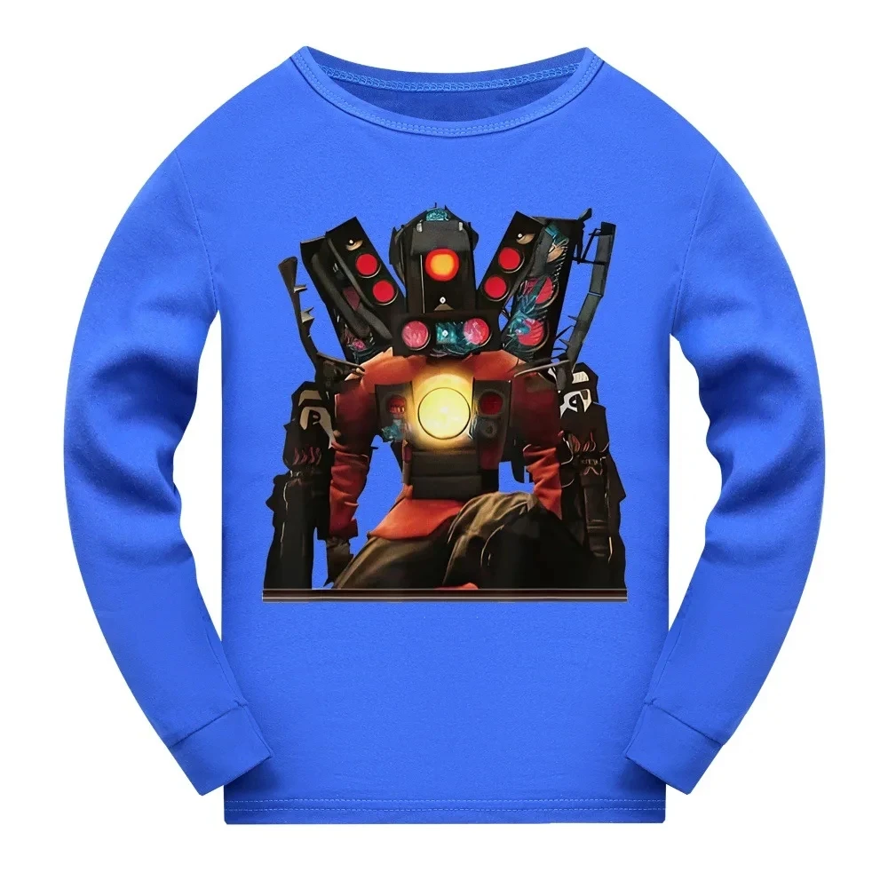 Game Skibidied Toilet T Shirt sets Kids Titan Speakerman TV Camera Man Pyjamas Boys Long Sleeve Sleepwear Baby Girls Pajamas