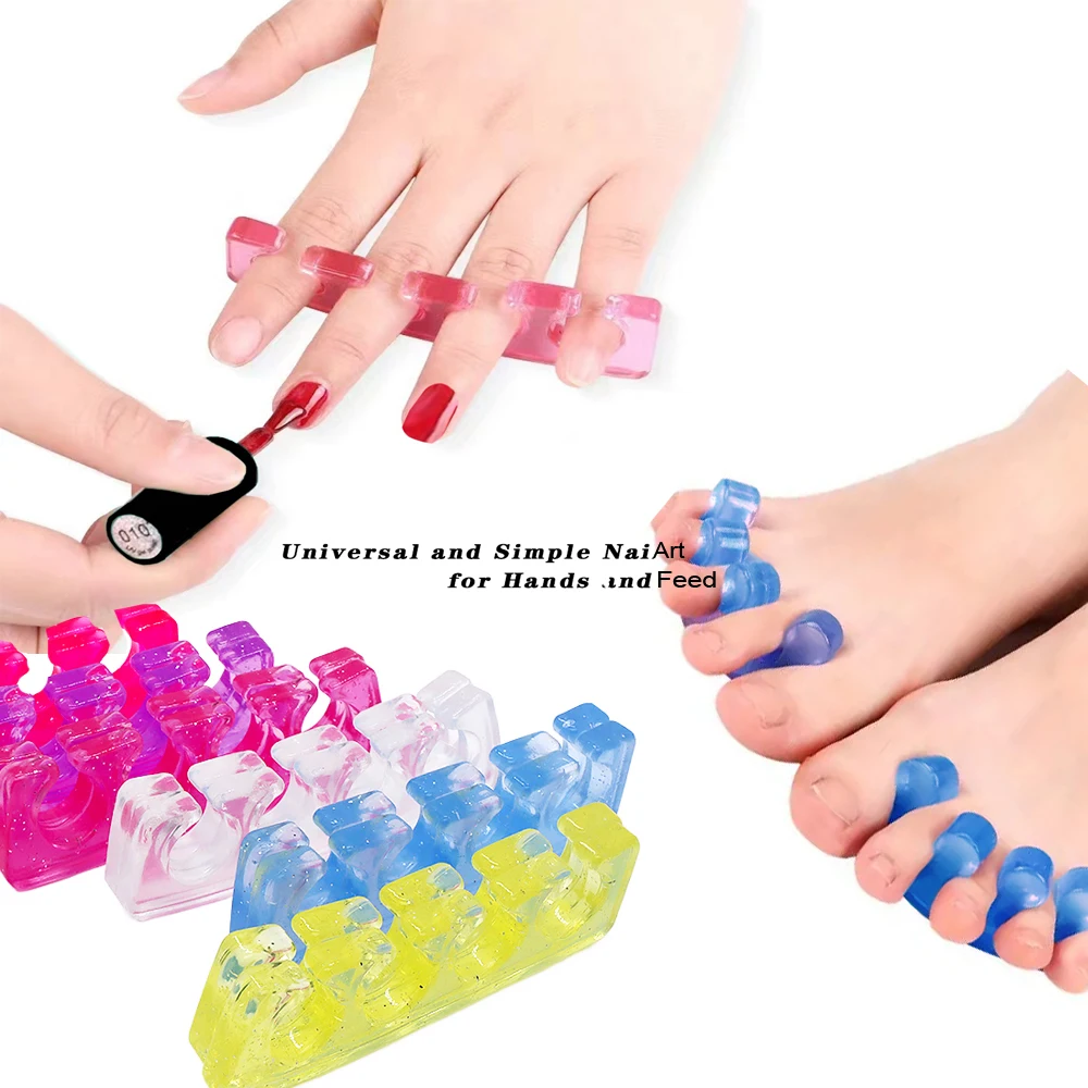 Silicone Soft Finger Toe Nail Art Toe Separators Fingers Foot Sponge UV Gel Polish Manicure Pedicure Pack Nail Kits Beauty Tools