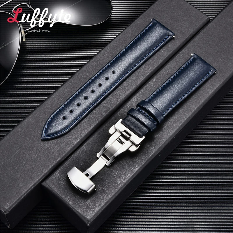 Luxury Leather Watch Band - Premium 20mm/22mm Strap Replacement